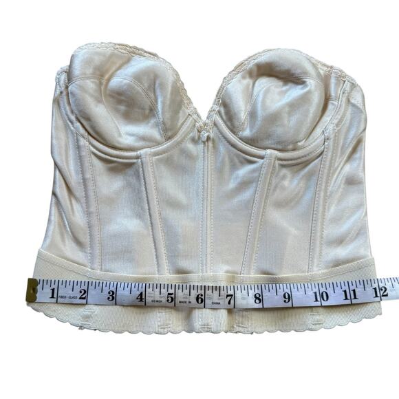 Vintage Adonna Bustier 34B Cream Underwire Longline Bra JCPenny 80s Pinup Corset - Picture 8 of 14